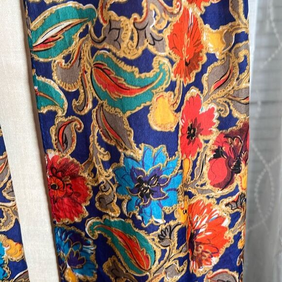 Long rectangle multicolor scarf approx 82 inches long x 10 1/4 wide - Picture 2 of 2